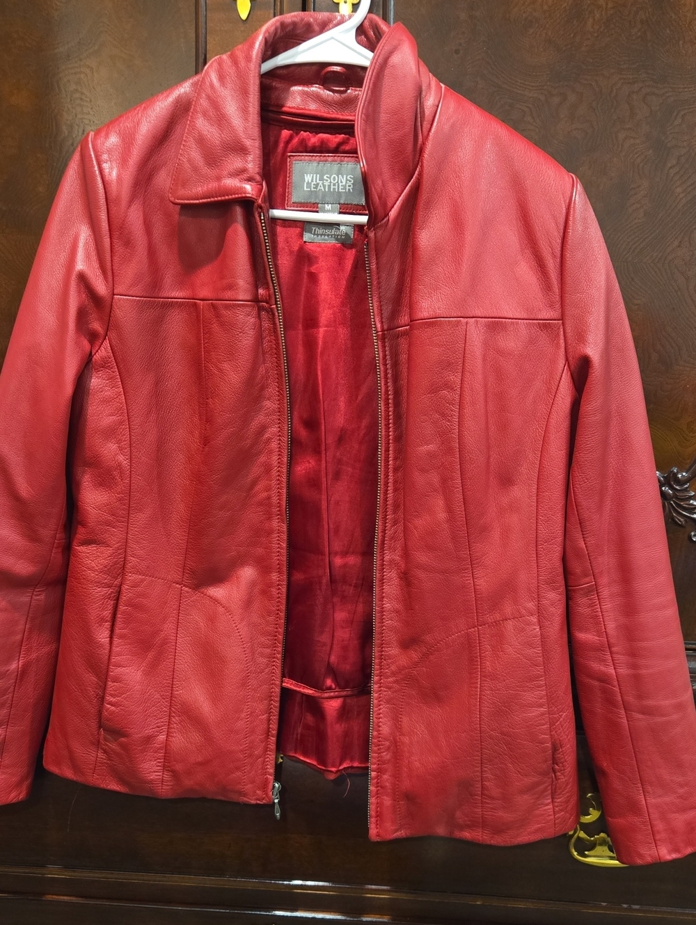 Wilsons Leather Bold Red Genuine Leather Jacket